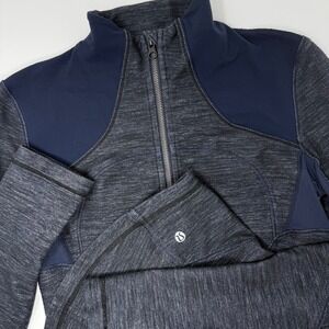 Lululemon Athletica‎ Forme Women's Size 6 Heathered Grey Navy Blue Zip Up Jacket